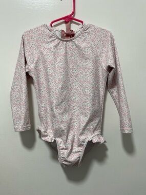 Minnow Long Sleeve Floral One-Piece Swimsuit - Pink Floral